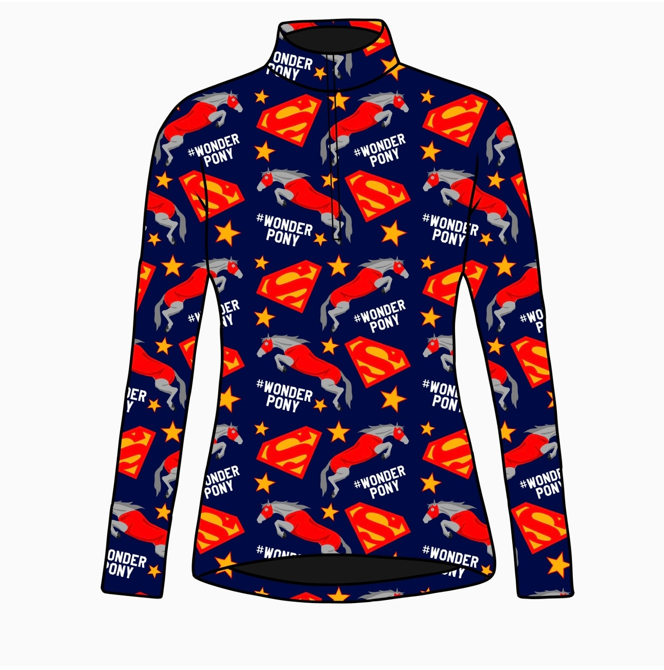 PREORDER Wonder pony long sleeve quarter zip