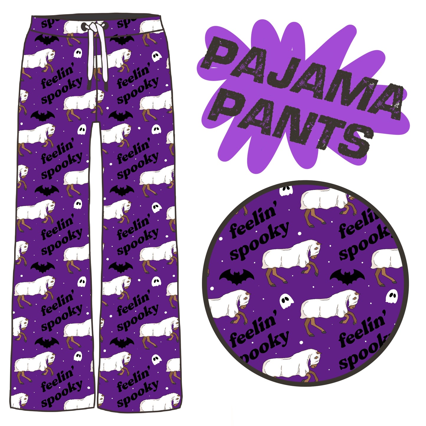 PREORDER purple feelin spooky pj pants