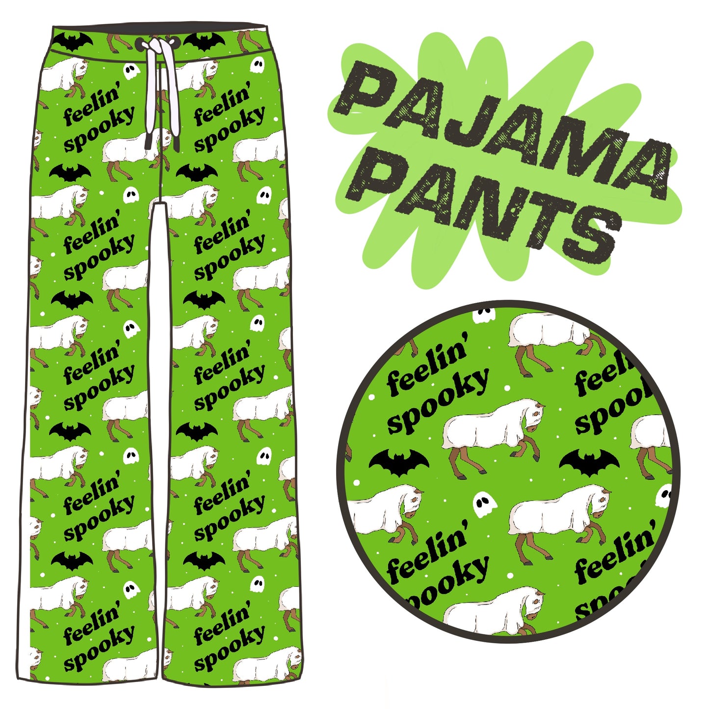PREORDER green feelin spooky pj pants