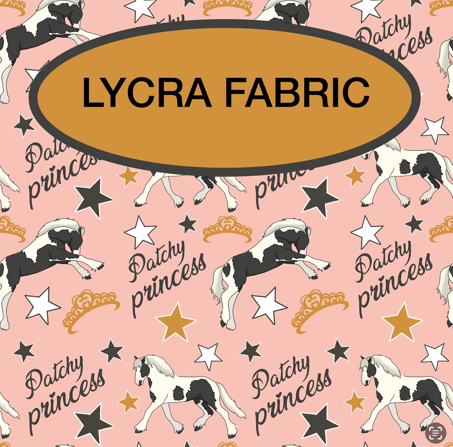 PREORDER patchy princess Lycra (4 way stretch) fabric 1 yard PRECUT