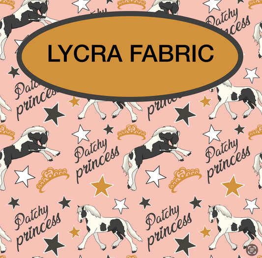 PREORDER patchy princess Lycra (4 way stretch) fabric 1 yard PRECUT