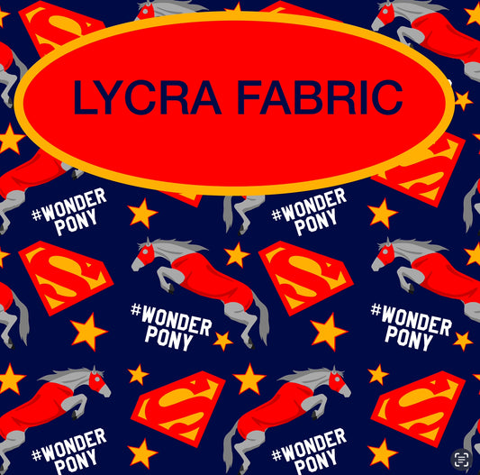 PREORDER wonder pony Lycra (4 way stretch) fabric 1 yard PRECUT