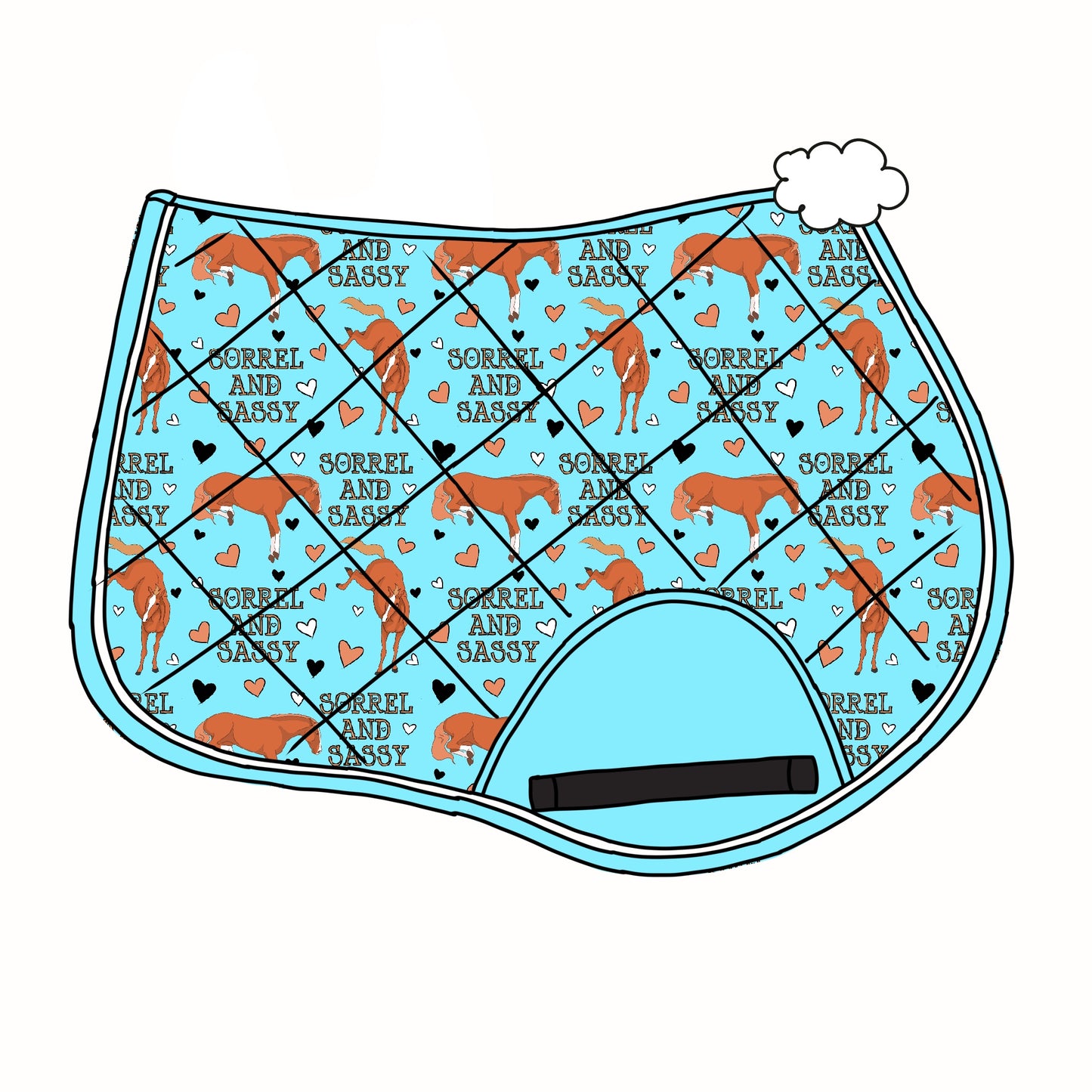 PREORDER Sorrel and sassy blue saddle pad