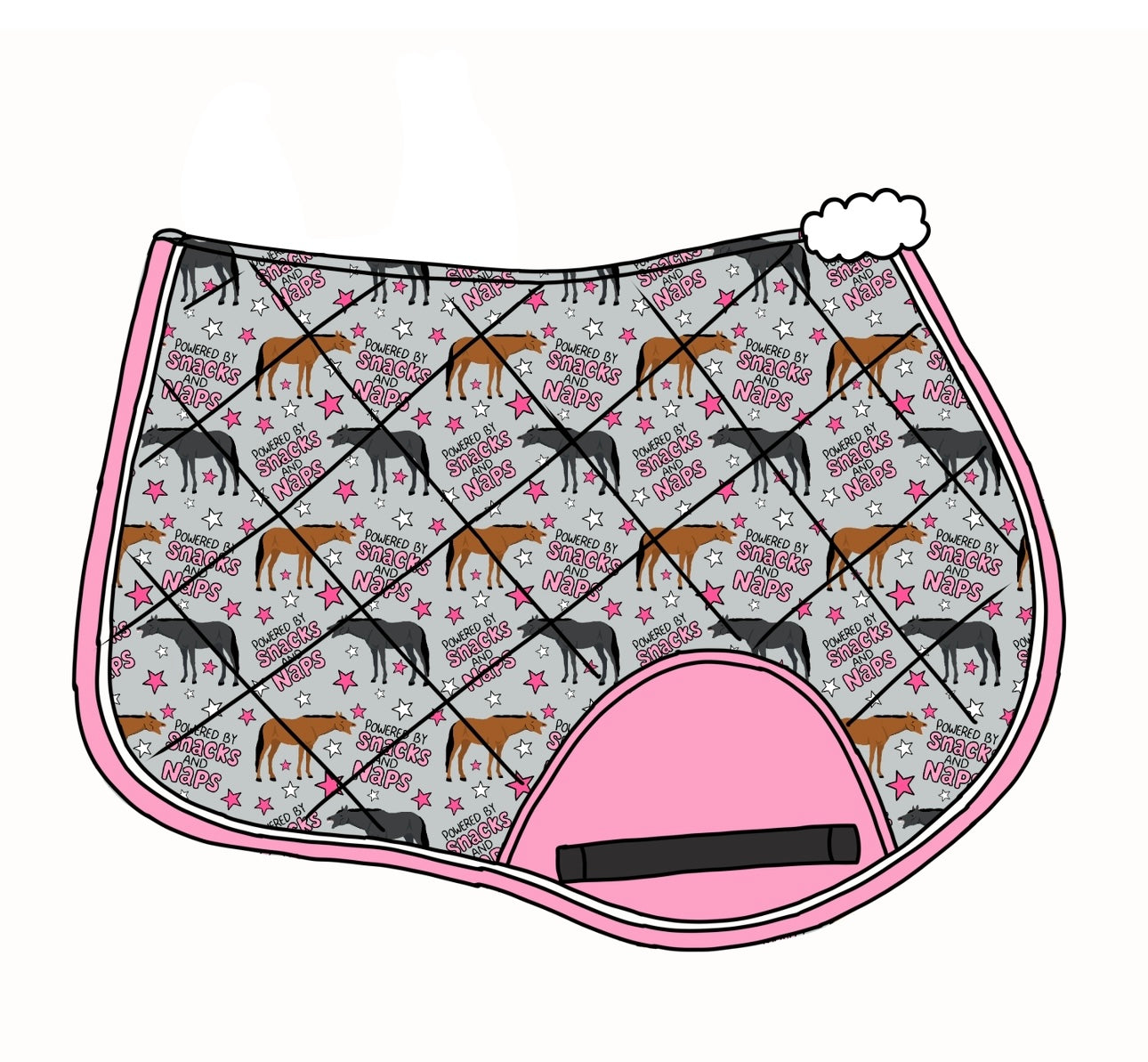 PREORDER Snack and naps saddle pad