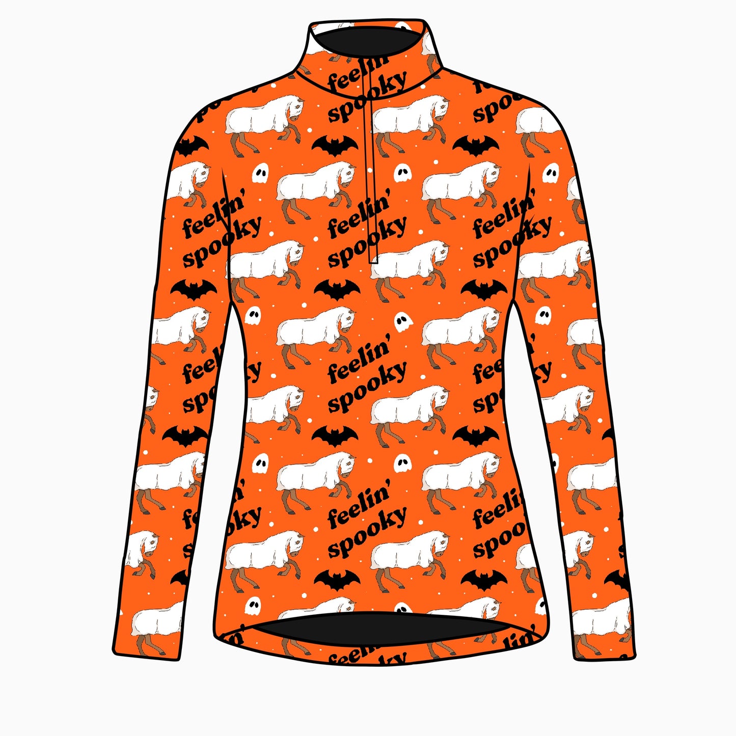 PREORDER orange feelin spooky long sleeve quarter zip