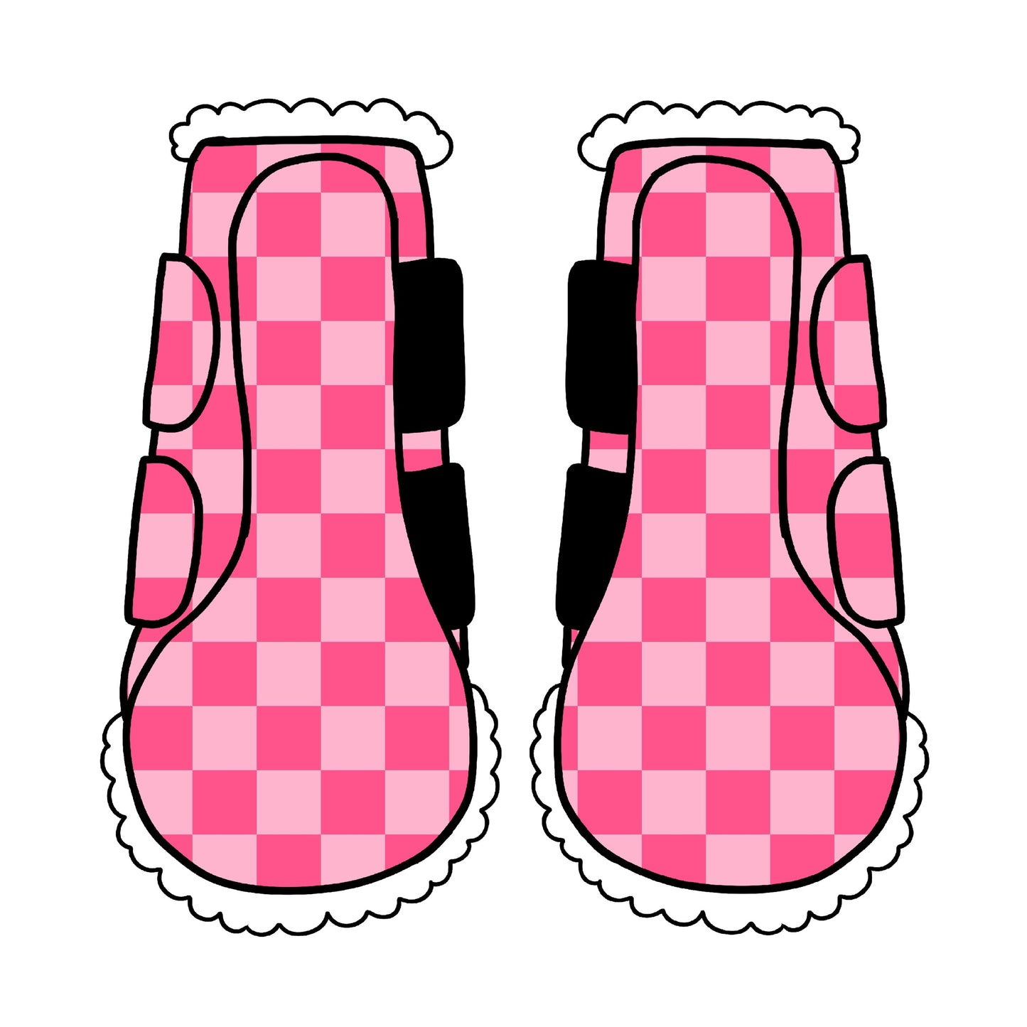 PRE ORDER pink/pink checker brush boots