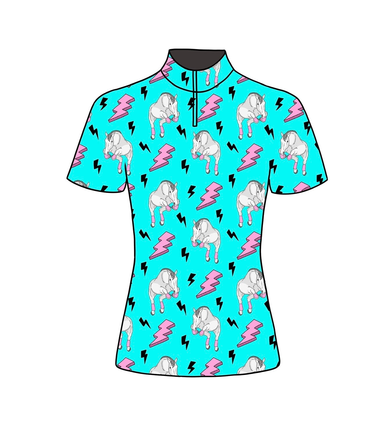PREORDER Short sleeve lightning jumper quarter zip