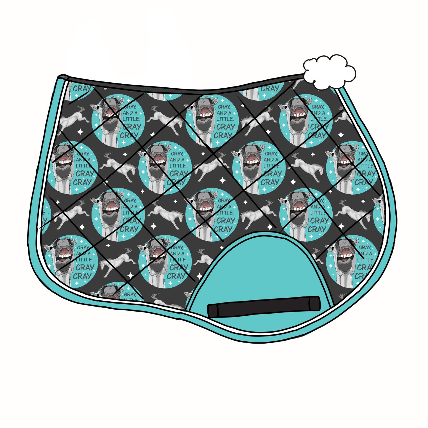 PRE ORDER gray and cray cray saddle pad jump/dressage