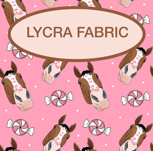 PREORDER peppermint kisses Lycra (4 way stretch) fabric 1 yard PRECUT
