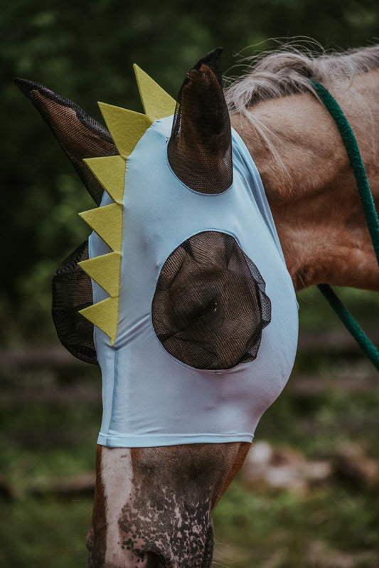 White Dino fly mask