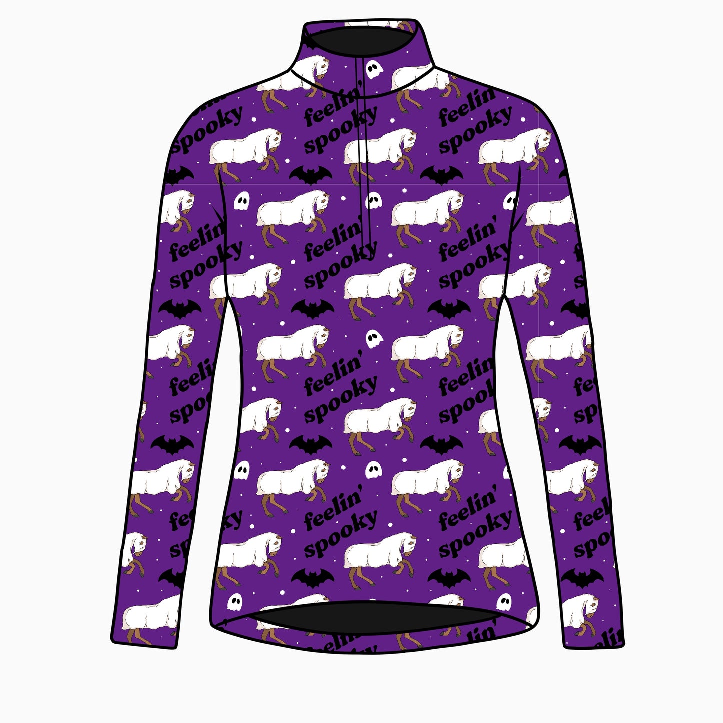 PREORDER purple feelin spooky long sleeve quarter zip