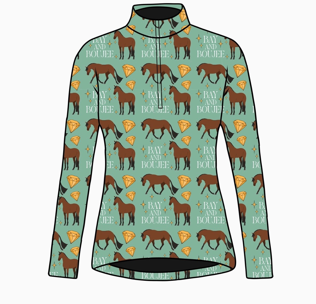 PREORDER bay and boujee long sleeve quarter zip
