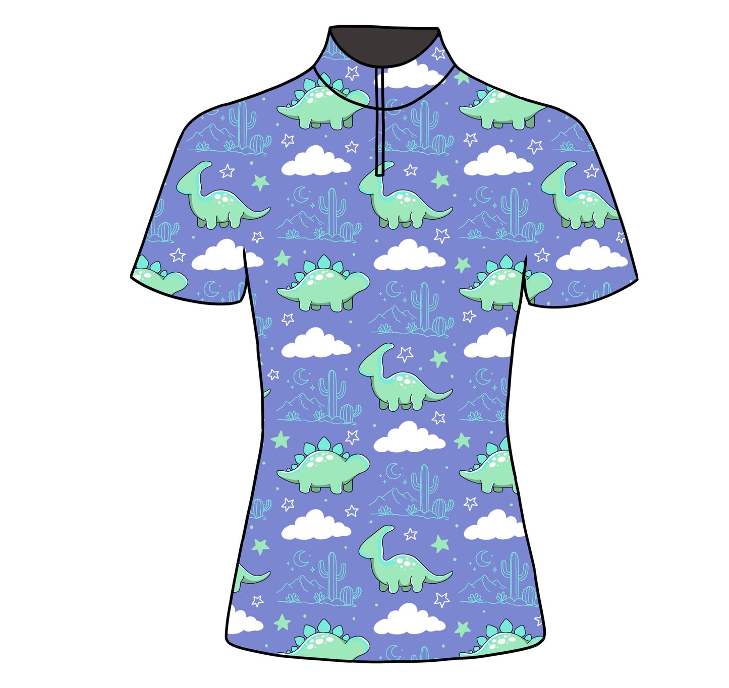 PREORDER dino short sleeve quarter zip