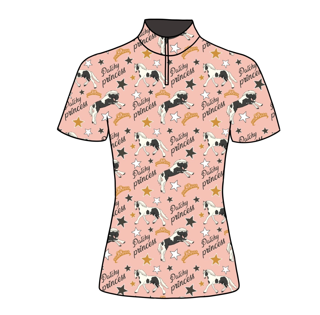 PREORDER Patchy princess short sleeve quarter zip
