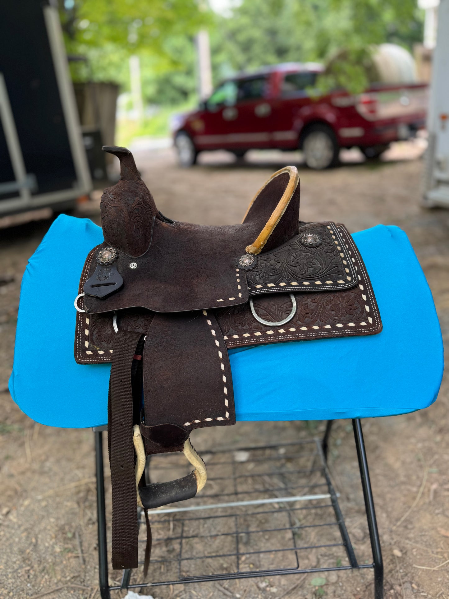 Teal western saddle pad COVER