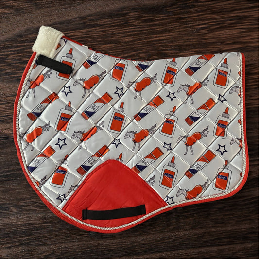 Glue stick jump cut saddle pad