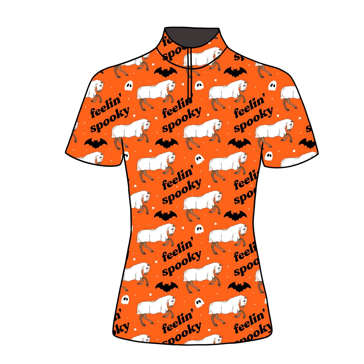 PREORDER orange feelin spooky short sleeve quarter zip