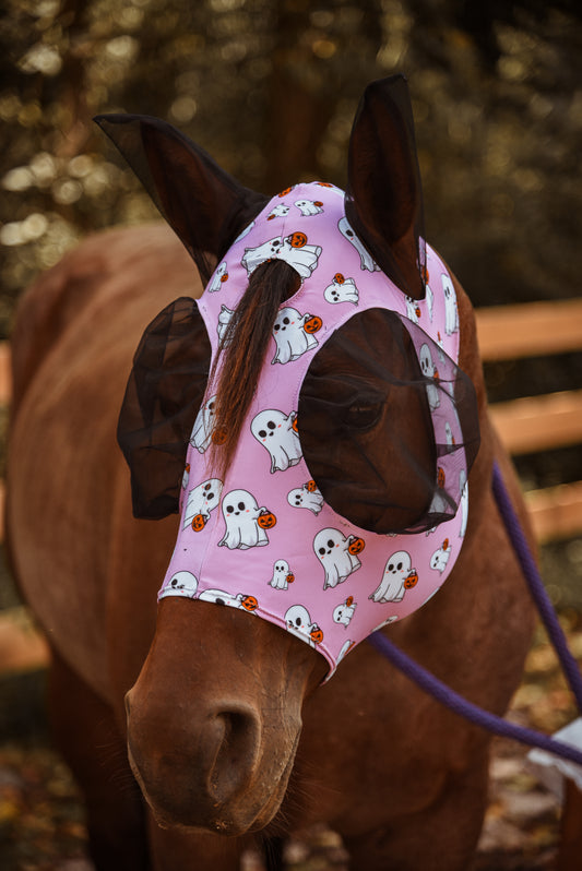 Lavender ghost fly mask