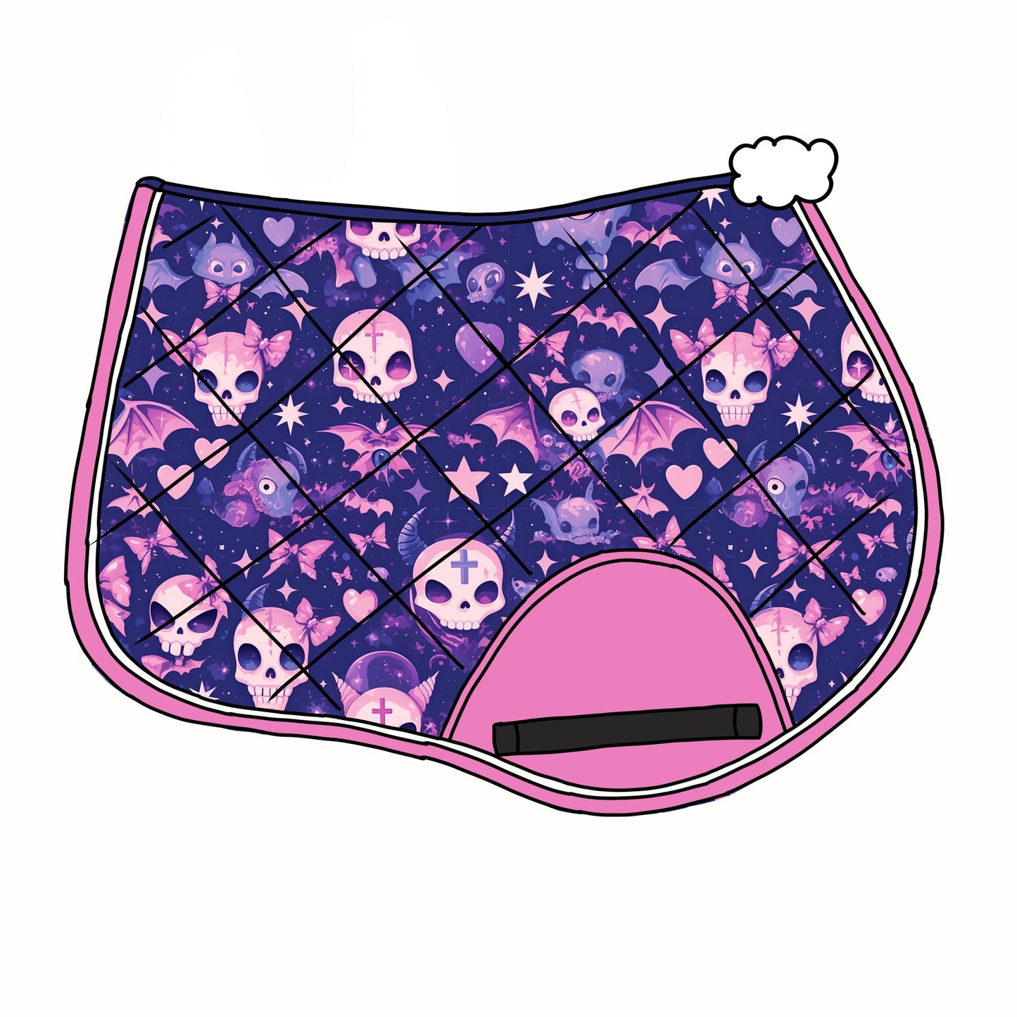 PREORDER purple skull saddle pad