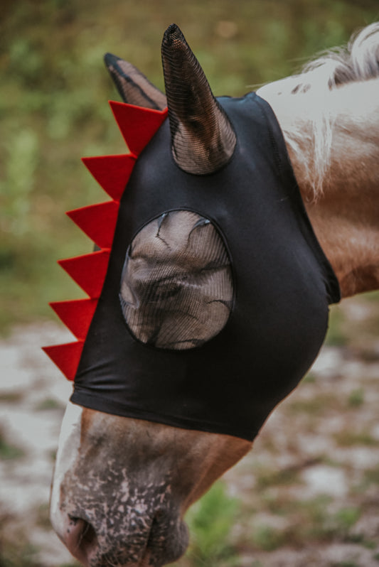Black Dino fly mask
