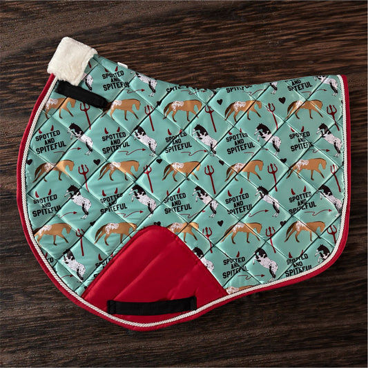 Spotted and spiteful jump cut saddle pad