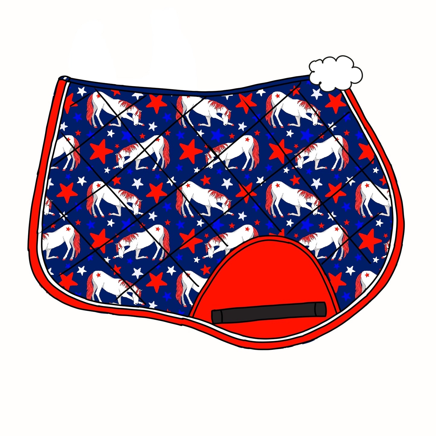 PREORDER red white and blue saddle pad
