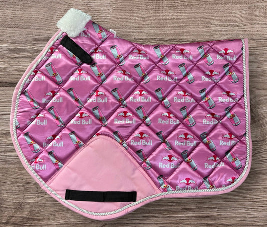 Pink redbull saddle pad