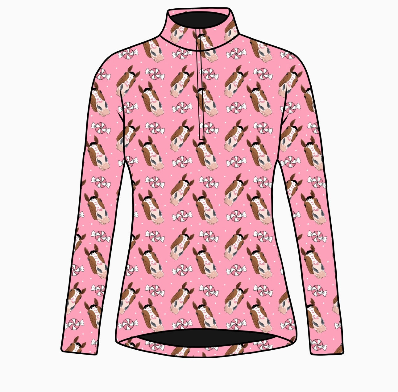 PREORDER Peppermint kisses long sleeve quarter zip