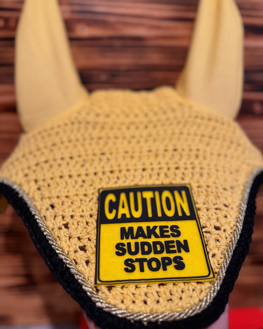 “Caution makes sudden stops” fly bonnet