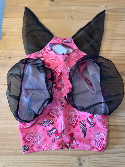 Pink pony club Lycra fly mask