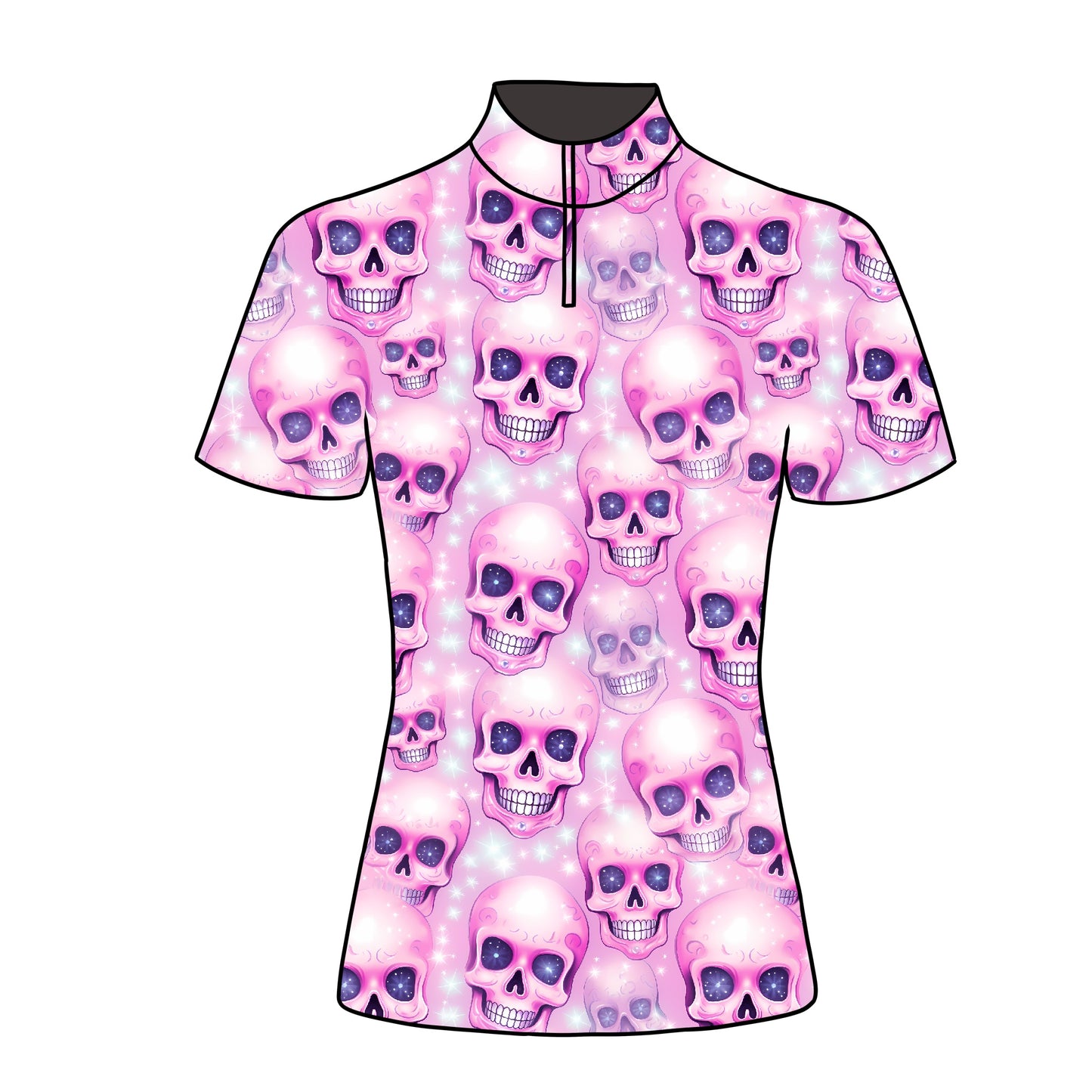 PREORDER pastel skulls short sleeve quarter zip