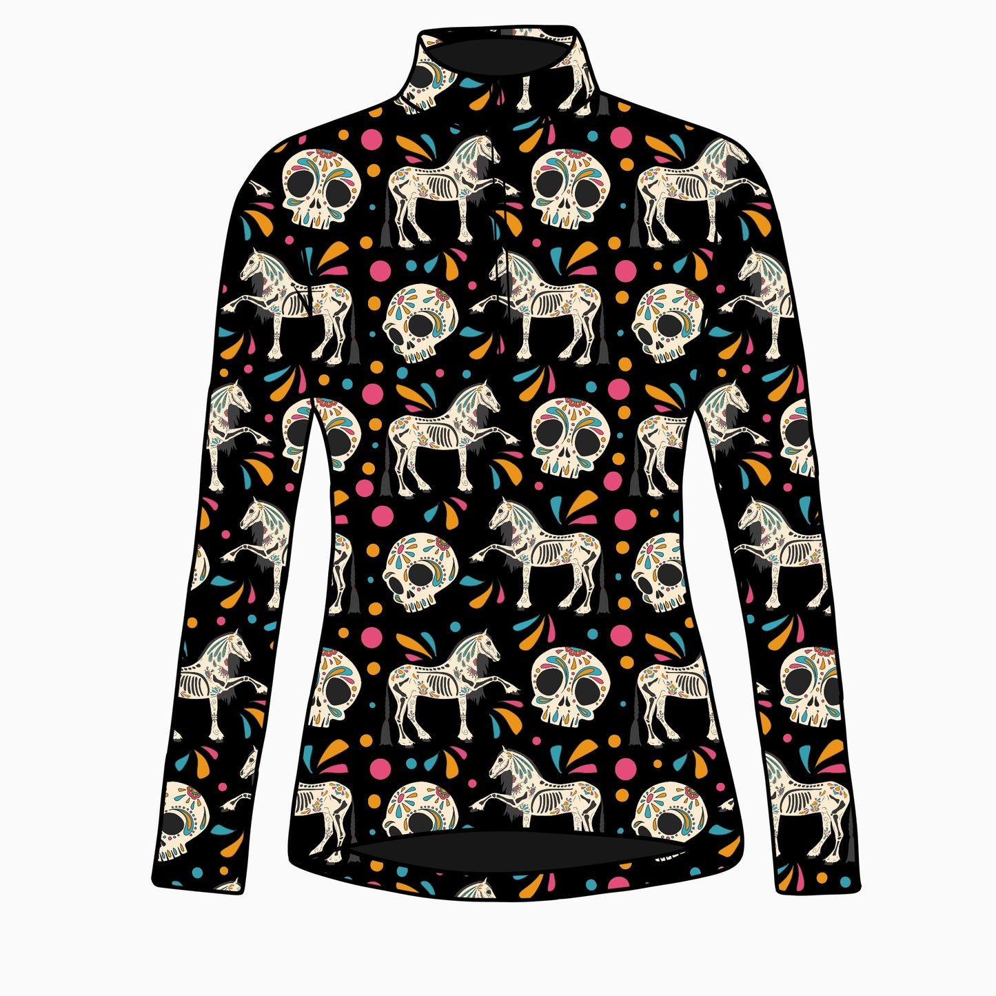 PREORDER sugar skulls long sleeve quarter zip