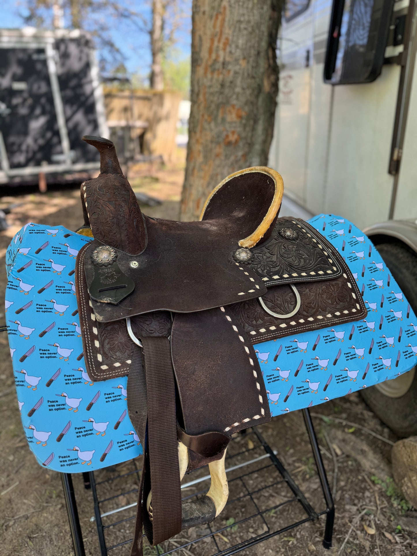 Peace was never an option western saddle pad COVER
