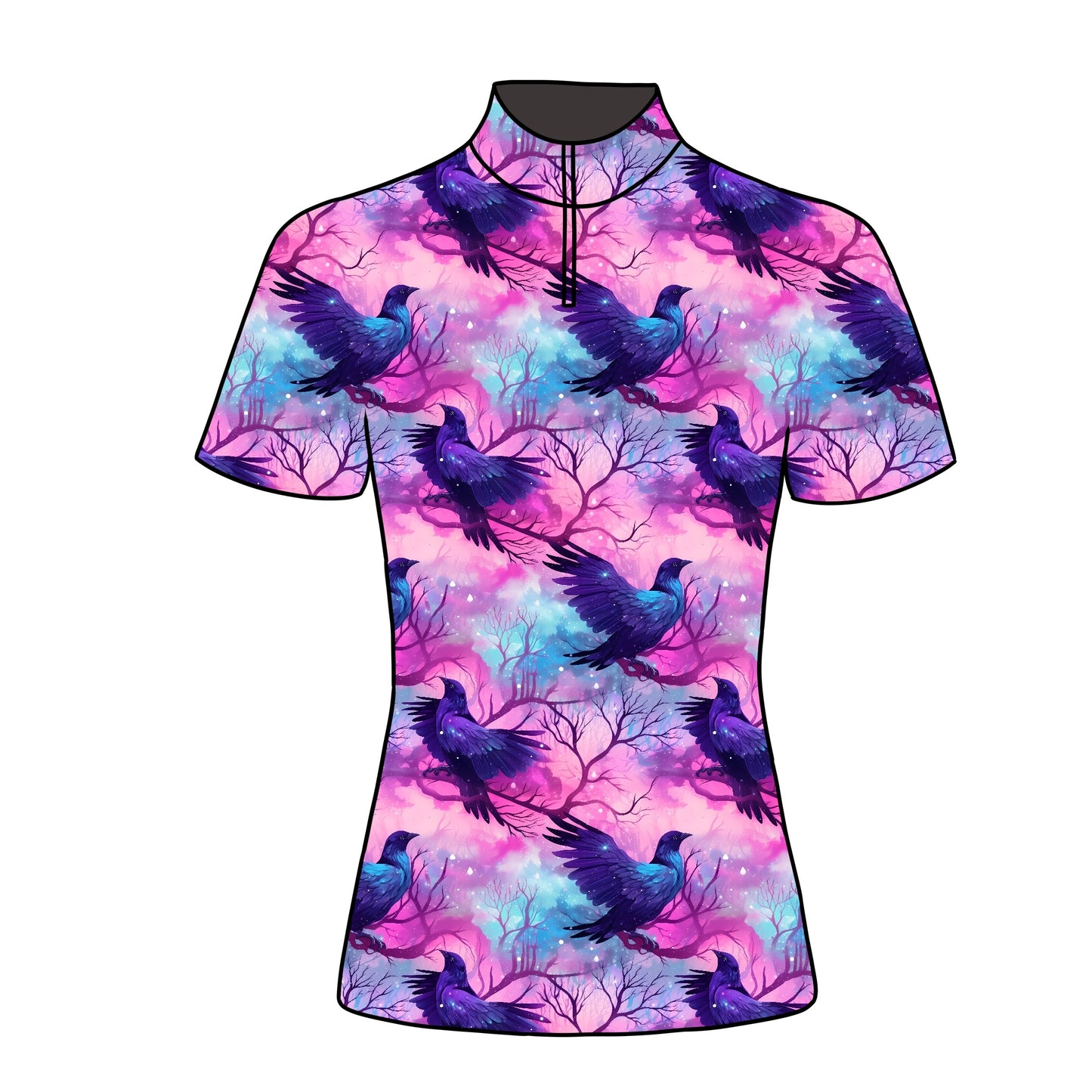 PREORDER pastel crows short sleeve quarter zip