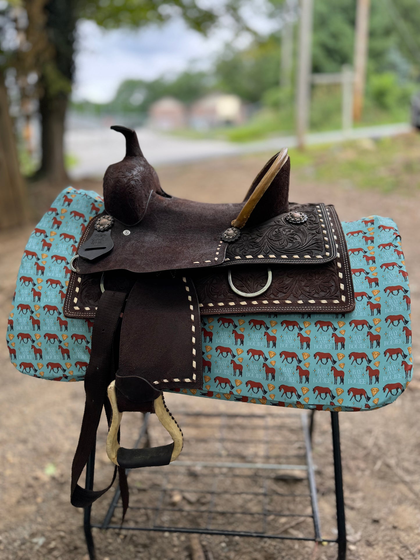 Bay and boujee western saddle pad COVER
