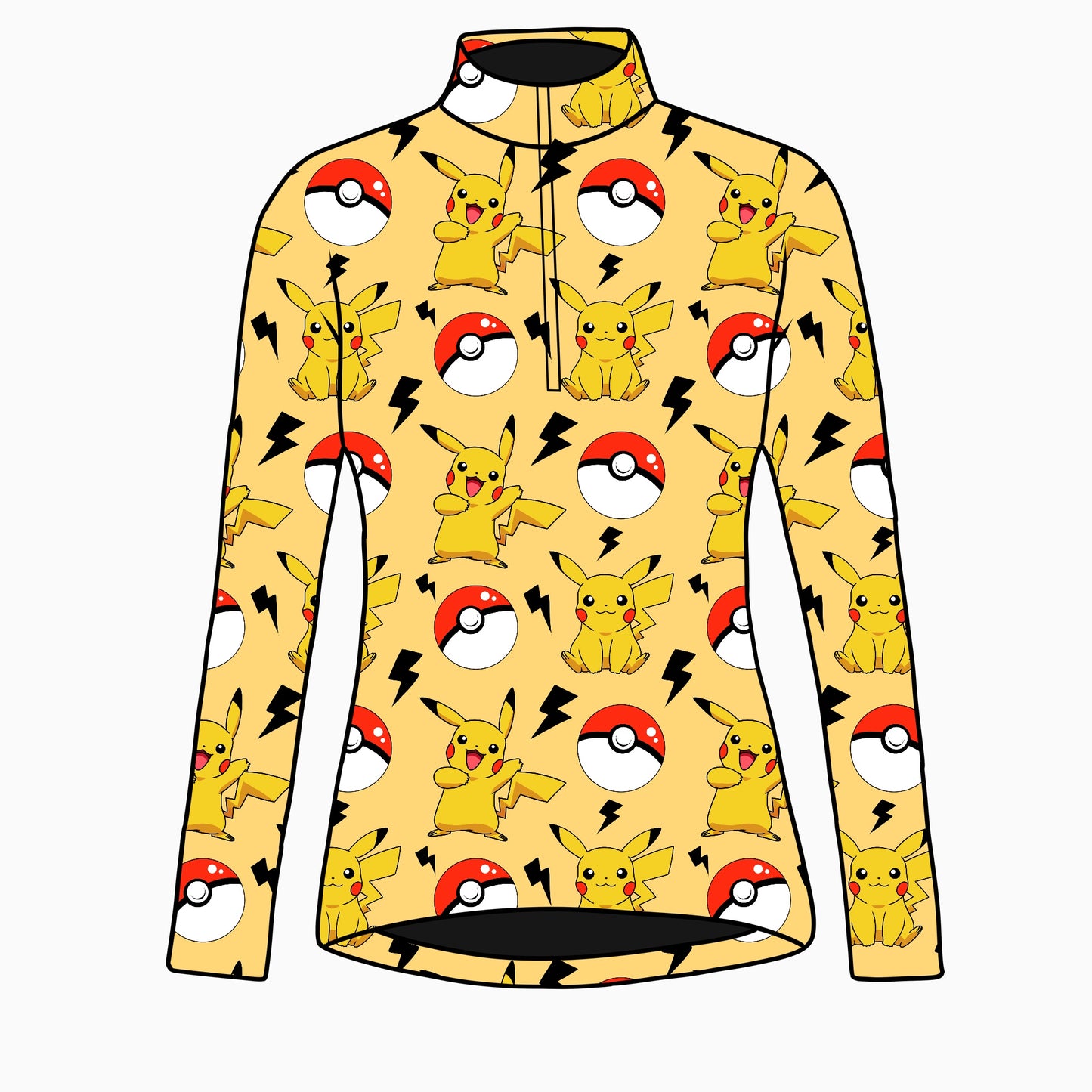 PREORDER pikachu long sleeve quarter zip