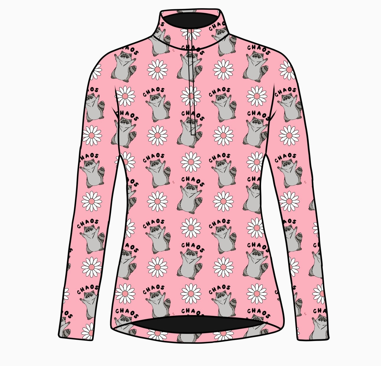 PREORDER Pink chaos long sleeve quarter zip