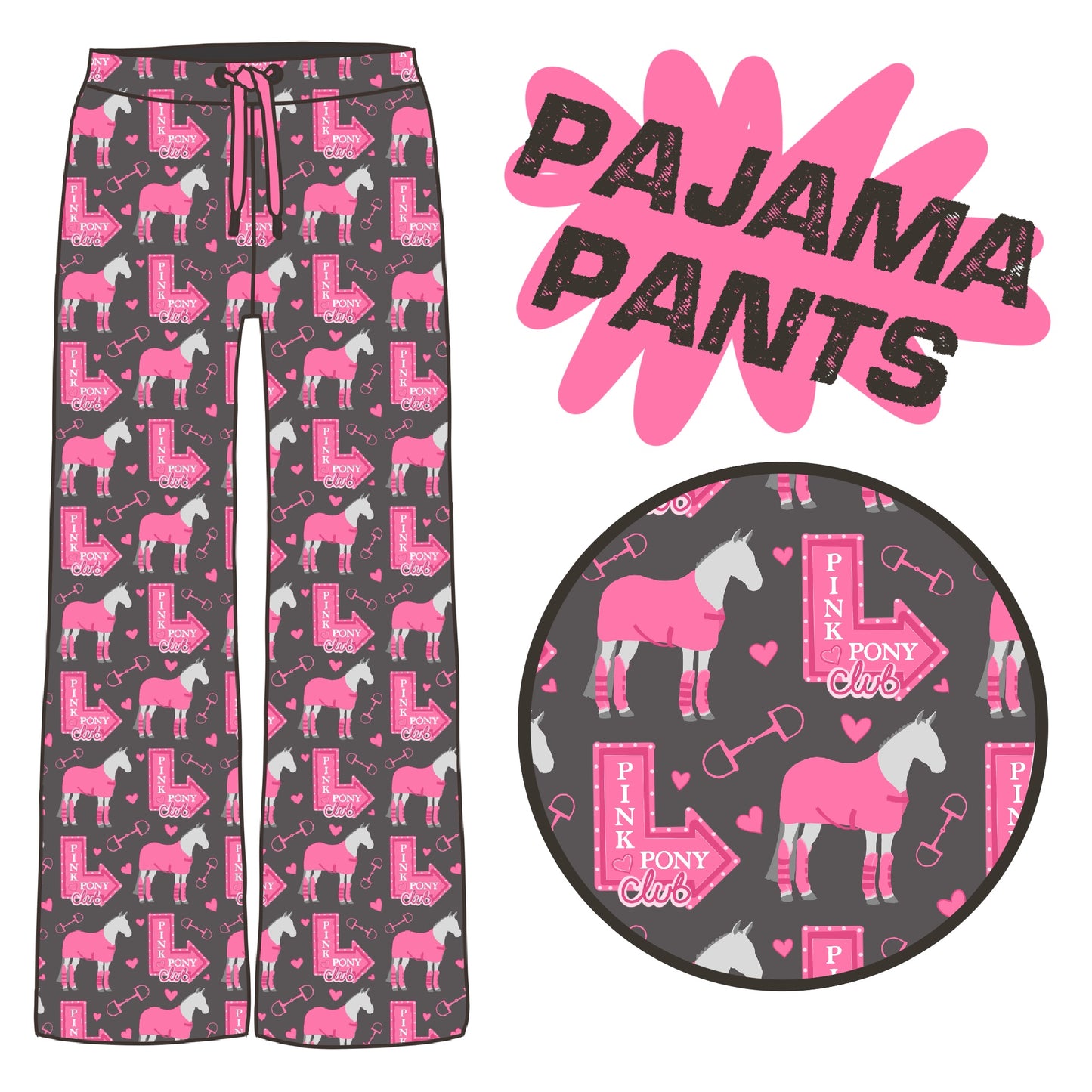 PREORDER Pink pony club pj pants