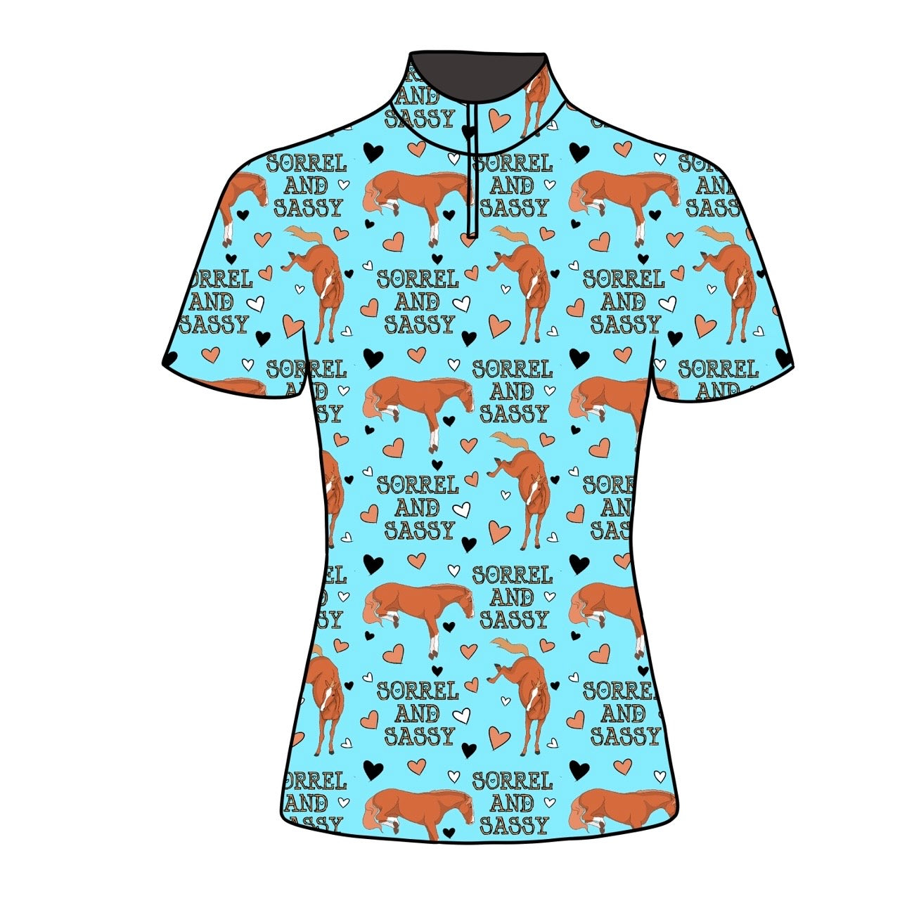 PREORDER Short sleeve sorrel and sassy blue quarter zip