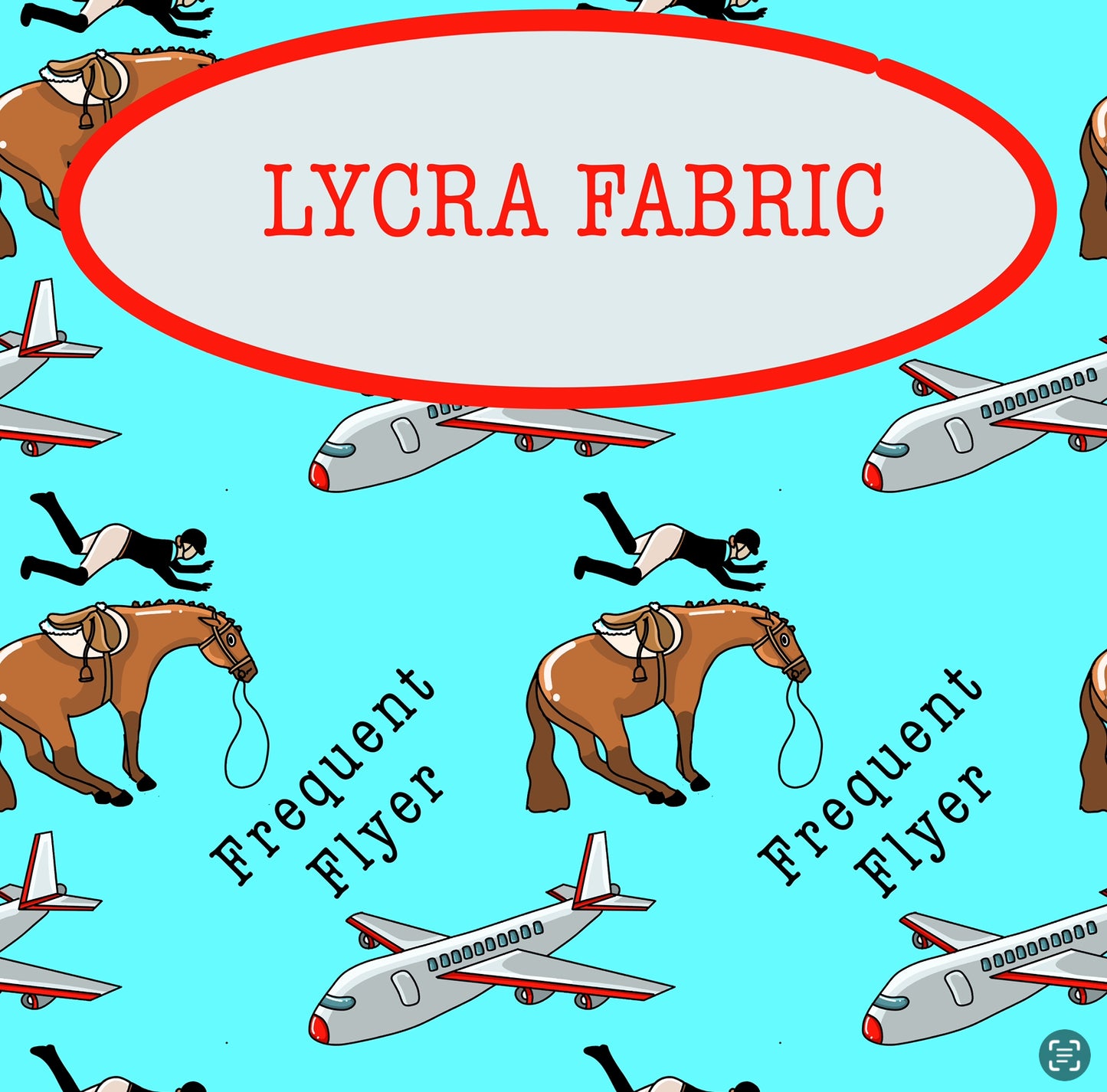 PREORDER frequent flyer Lycra (4 way stretch) fabric 1 yard PRECUT