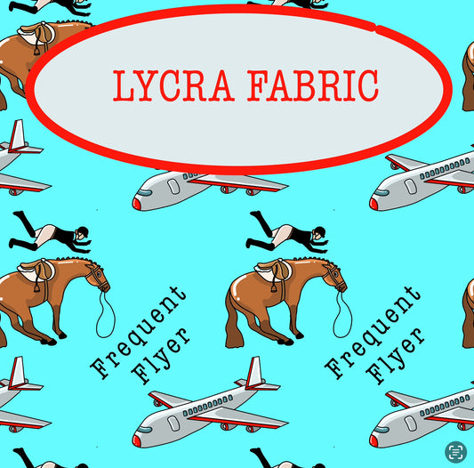 PREORDER frequent flyer Lycra (4 way stretch) fabric 1 yard PRECUT