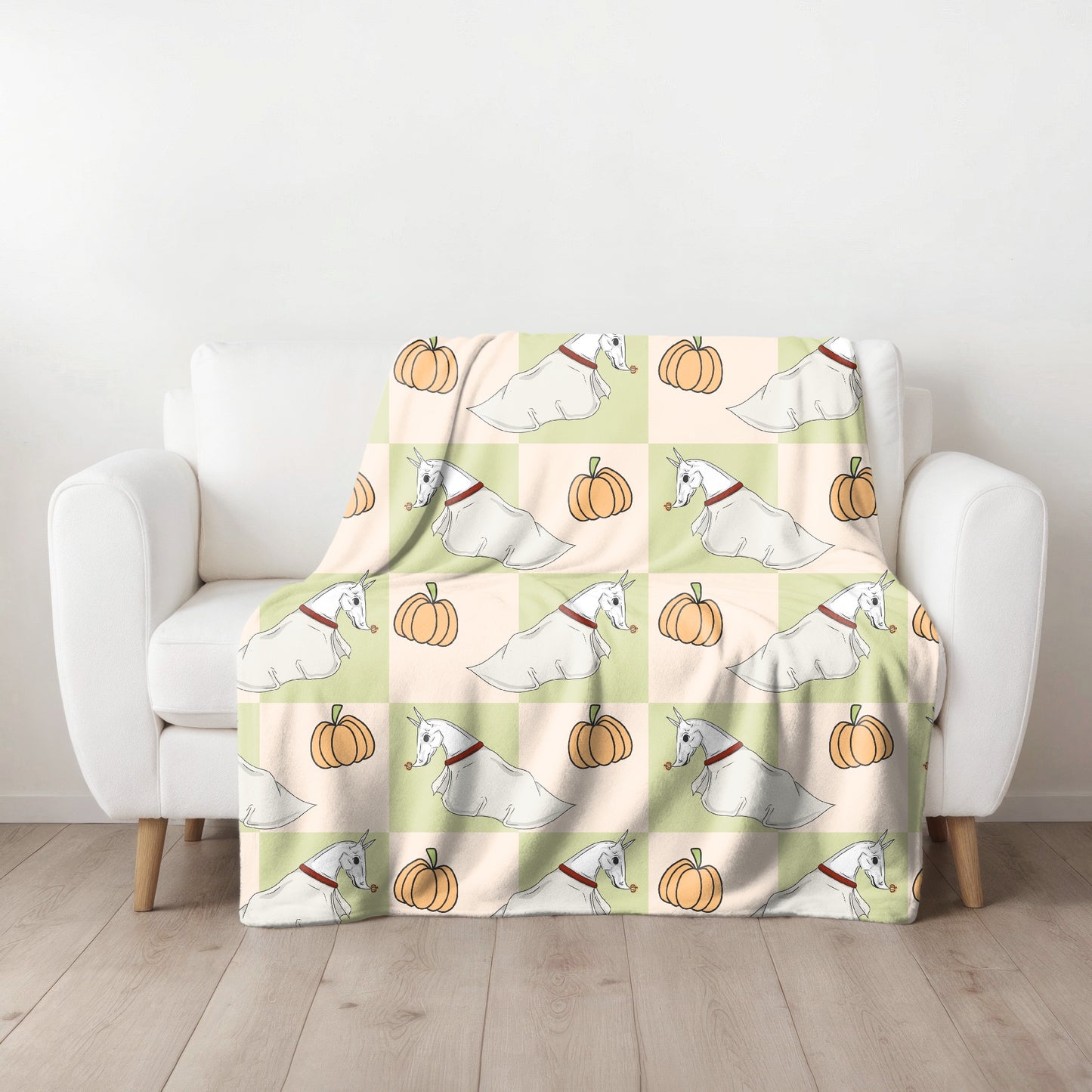 Halloween ghost horse fleece throw blanket