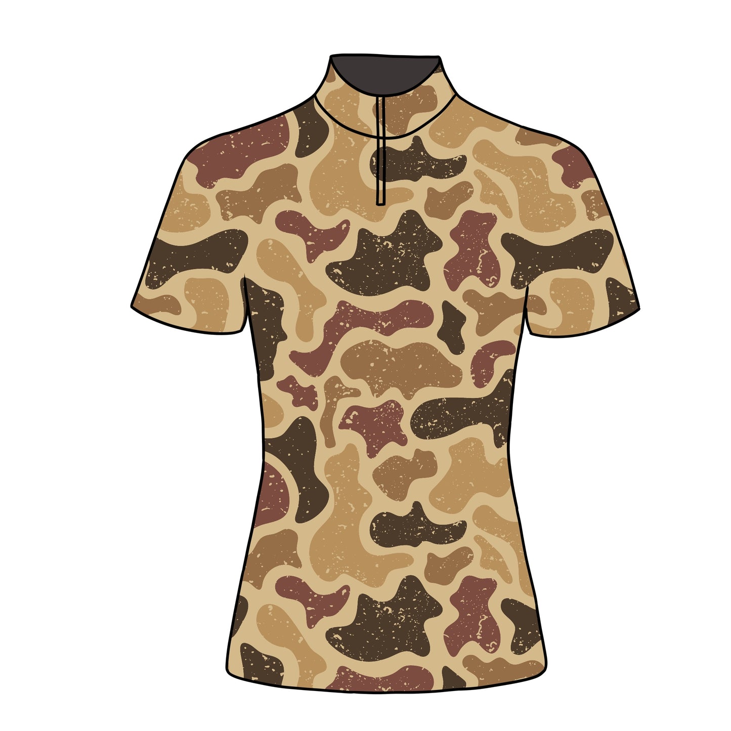 PREORDER camo 3 short sleeve quarter zip