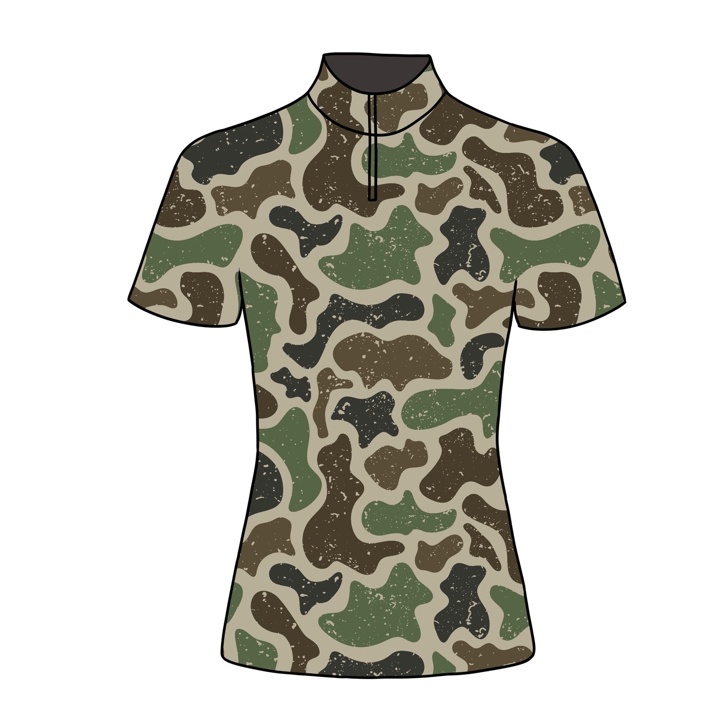 PREORDER camo 2 short sleeve quarter zip