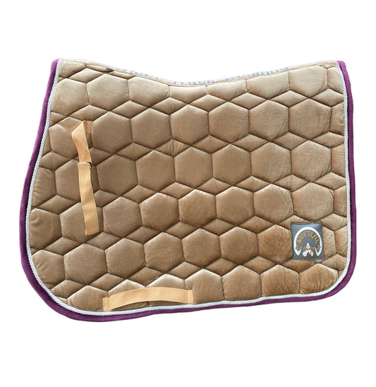 Beige velvet all purpose saddle pad