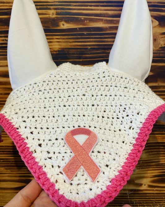 Breast cancer awareness bonnet white