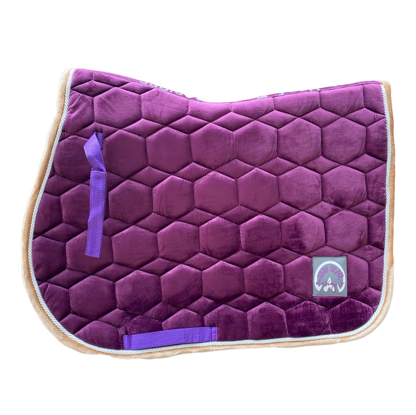 Purple velvet all purpose saddle pad